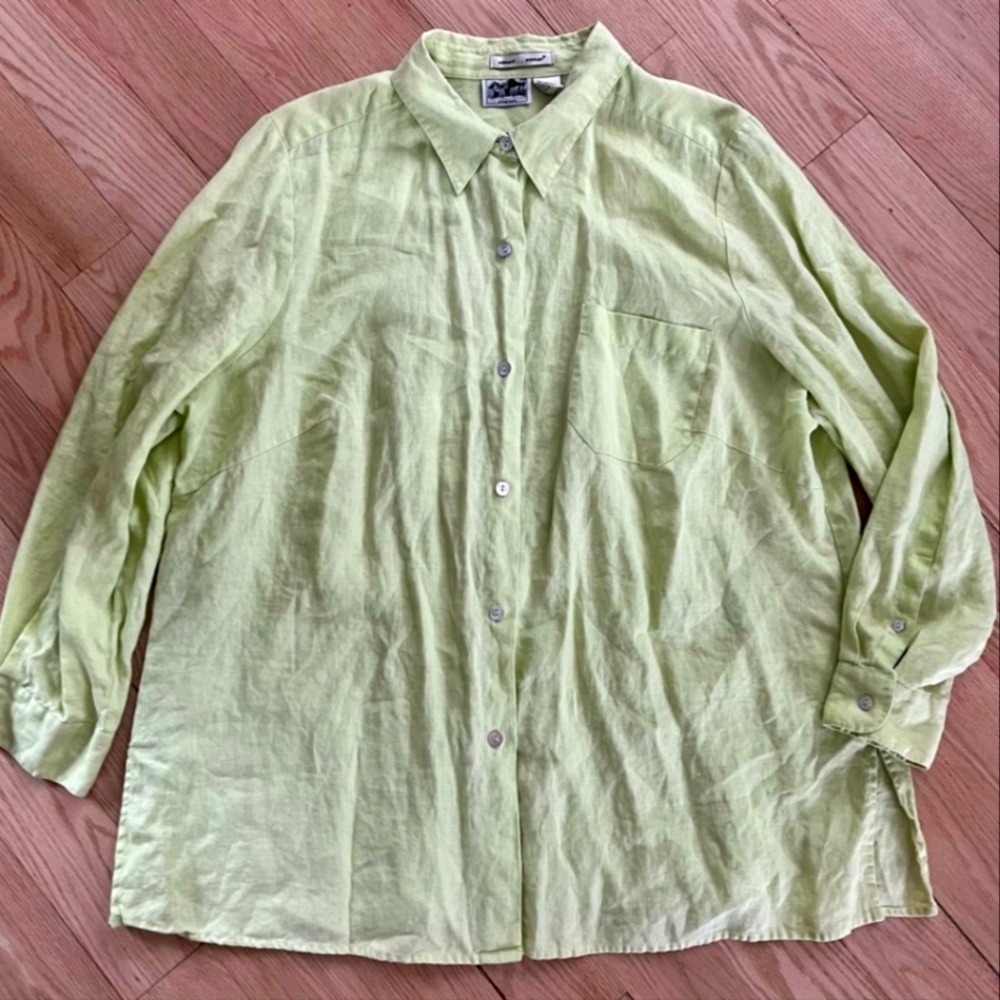 100% Irish Linen Button Up Blouse